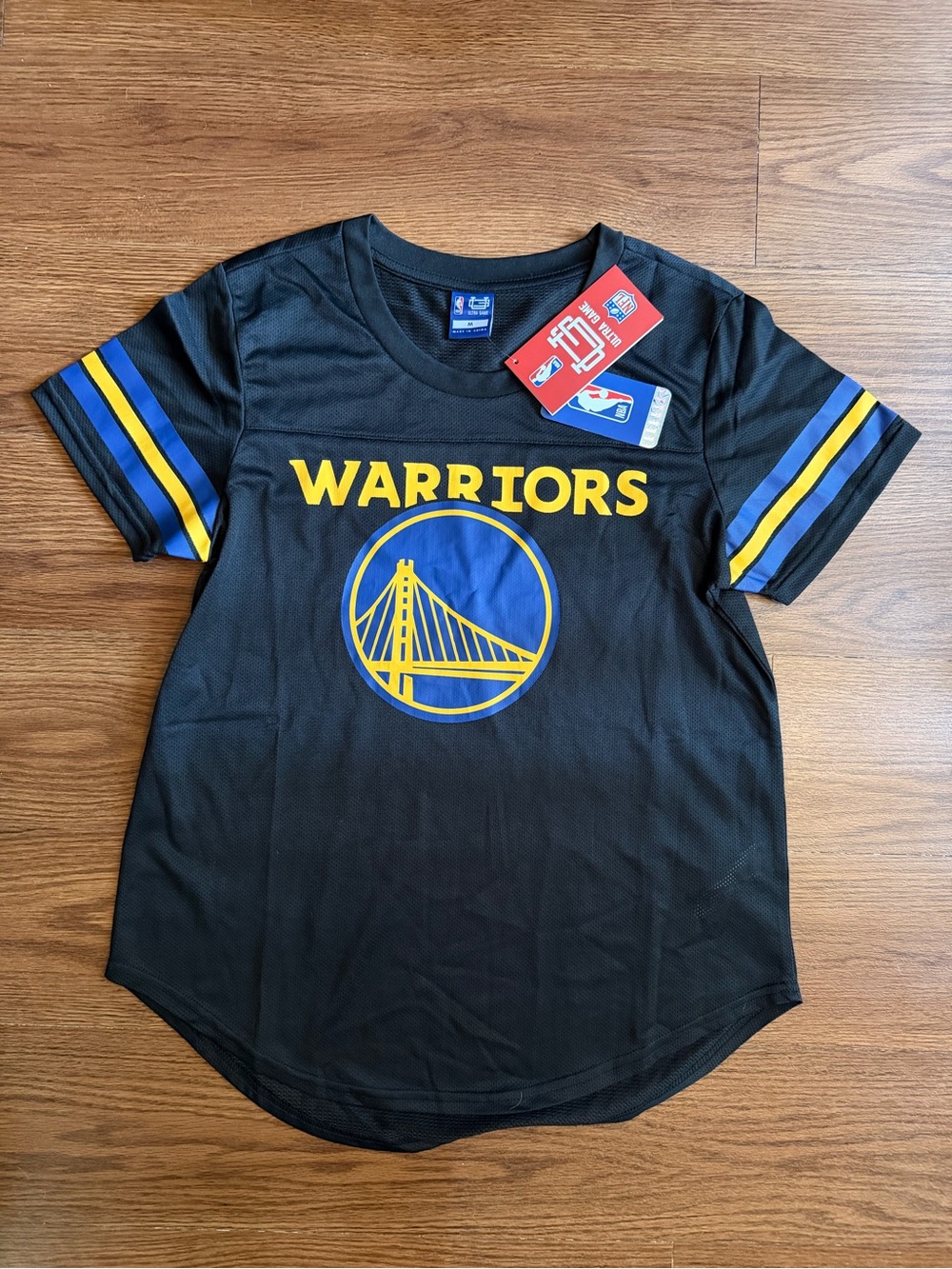 NWT NBA Golden State Warriors Black Mesh T-shirt